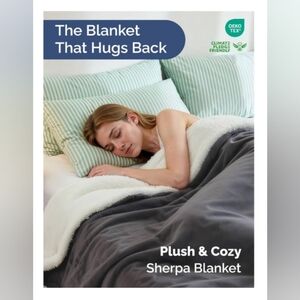 Blue 50 x 60 Sherpa Fleece Blanket